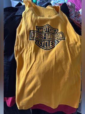 Women’s yellow Harley Davidson tank large